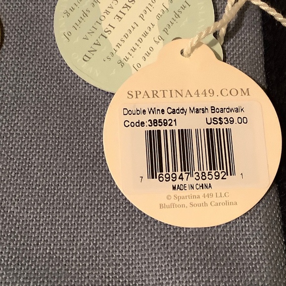 Spartina 449 Double Wine Caddy Marsh Boardwalk- NWT - Picture 4 of 6